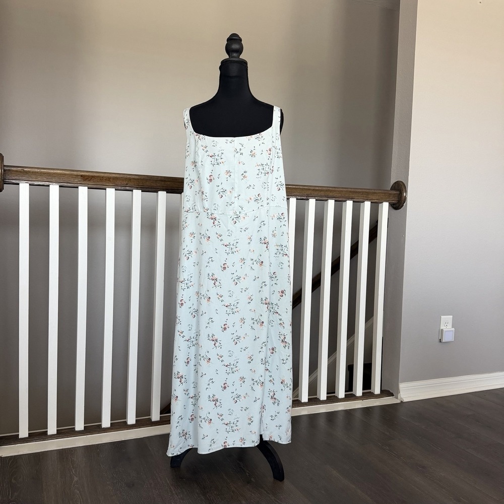 Abercrombie & Fitch Floral‎ Sleeveless Midi Slip Dress XL Slit Strappy Cottage